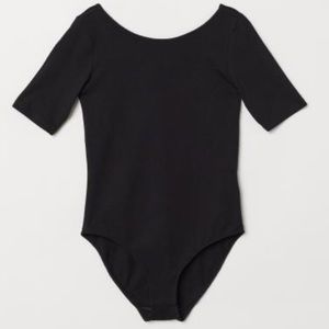 H&M Black Short-Sleeved Bodysuit